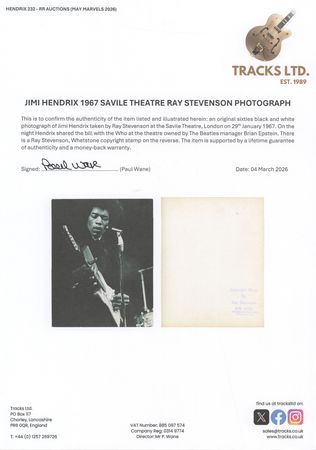Lot #7110 Jimi Hendrix Vintage 'Savile Theatre' Photograph by Ray Stevenson (1967) - Image 3