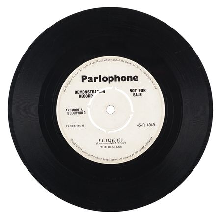 Lot #7011 Beatles 45 RPM 'Demonstration Record' Single for 'Love Me Do / P.S. I Love You,' with 'McArtney' Misspelling - Image 2