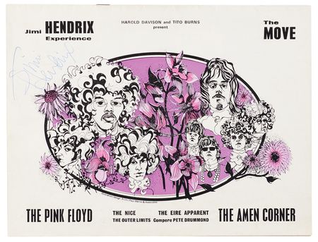 Lot #7101 Jimi Hendrix Signed 1967 Program for the