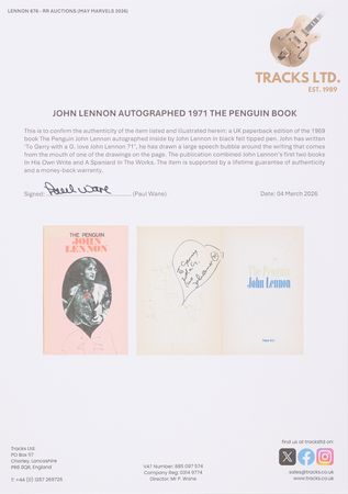Lot #7019 John Lennon Signed Book - The Penguin - Image 5