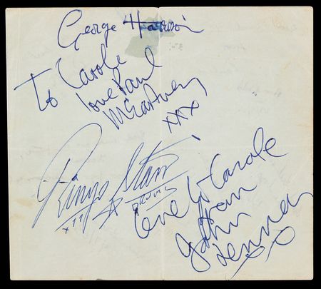 Lot #7004 Beatles Signatures - Obtained at Irby