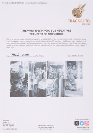 Lot #7148 The Who (8) Original 'Magic Bus' Negatives (October 9, 1968) - Sold with Copyright - Image 3
