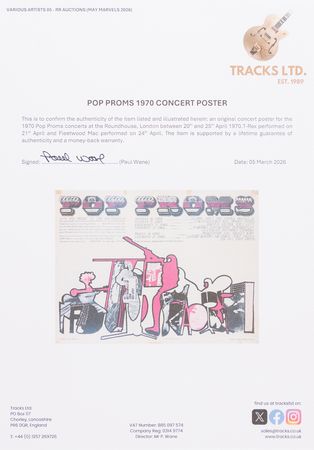 Lot #7314 Fleetwood Mac and T-Rex 1970 'Pop Proms' Poster (April 1970) - 40˝ x 30˝ - Image 2