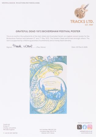 Lot #7160 Grateful Dead 1972 Bickershaw Festival Concert Poster (19.75˝ x 31.25˝) - Image 2