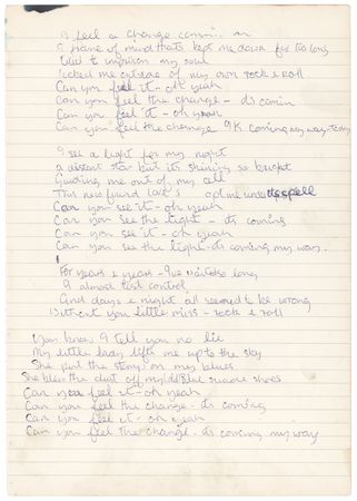 Lot #7260 Badfinger: Pete Ham Original Handwritten