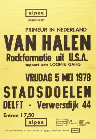 Lot #7444 Van Halen 1978 Netherlands Concert Poster (15.75˝ x 23.5˝) - Image 1