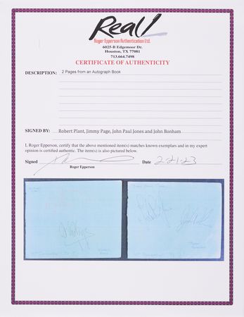 Lot #7221 Led Zeppelin Signatures - Obtained at the Birmingham Odeon on December 16th, 1972 - Image 2