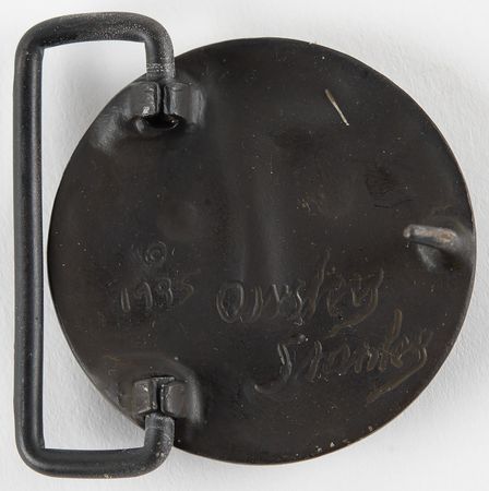 Lot #7184 Owsley Stanley Bronze 'Moon Face' Belt Buckle - Image 2