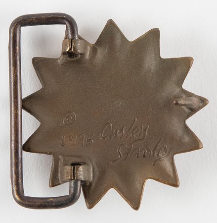 Lot #7161 Owsley Stanley Bronze 'Sun Face' Belt Buckle - Image 2