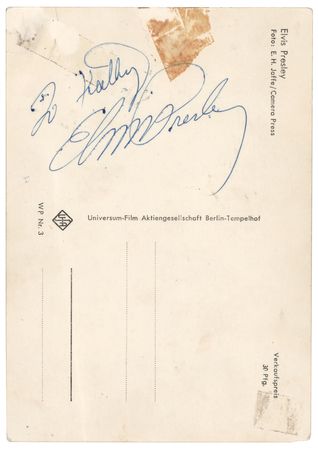 Lot #7252 Elvis Presley Twice-Signed Postcard Photograph - Image 2