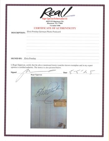 Lot #7254 Elvis Presley Signed Postcard Photograph - Image 4