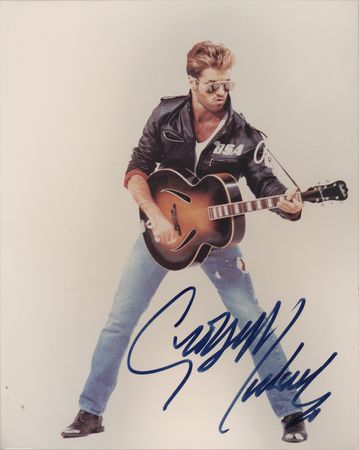 Lot #7425 George Michael Signed Photograph