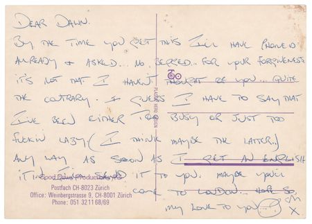 Lot #7310 AC/DC: Bon Scott Autograph Archive of (7) Letters and Cards, with Commentary on Touring, Drinking, and Aerosmith - Image 12