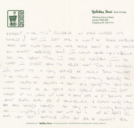 Lot #7310 AC/DC: Bon Scott Autograph Archive of (7) Letters and Cards, with Commentary on Touring, Drinking, and Aerosmith - Image 3