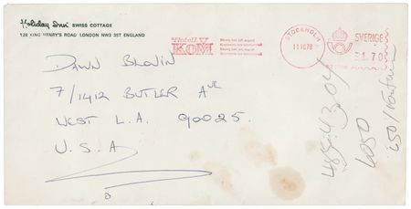 Lot #7310 AC/DC: Bon Scott Autograph Archive of (7) Letters and Cards, with Commentary on Touring, Drinking, and Aerosmith - Image 5