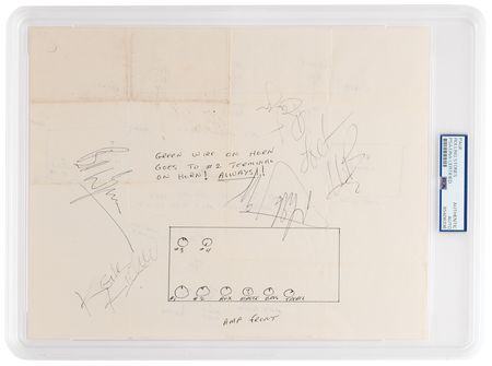 Lot #7118 Rolling Stones Signatures on Hand-Drawn