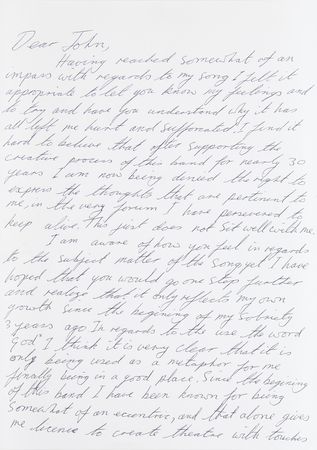 Lot #7313 Mick Fleetwood Autograph Letter Signed to John McVie, Discussing Sobriety, His Creative Role, and the Inclusion of ‘These Strange Times’ on Time - Image 2