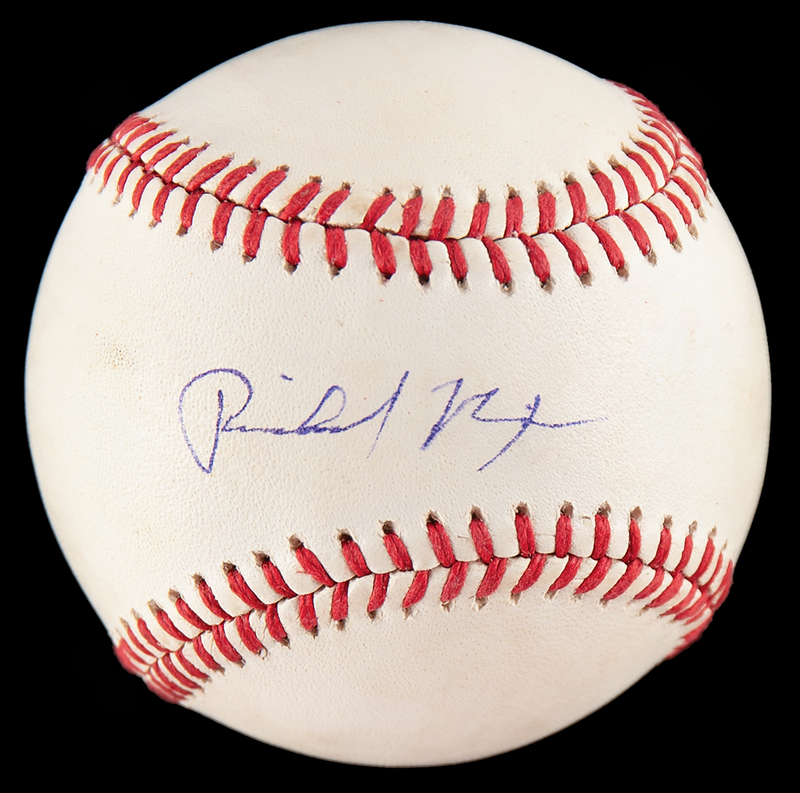 Lot 61 Richard Nixon Signed Baseball