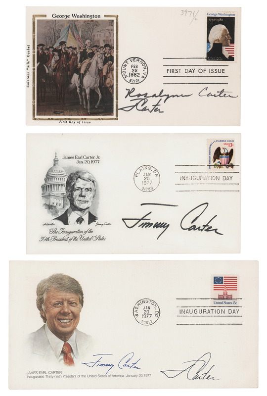Lot 65 Jimmy and Rosalynn Carter (3) Signed First Day Covers