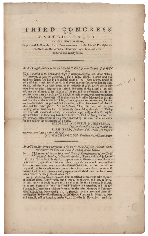 Lot 116 Edmund Randolph Document Signed as Secretary of State