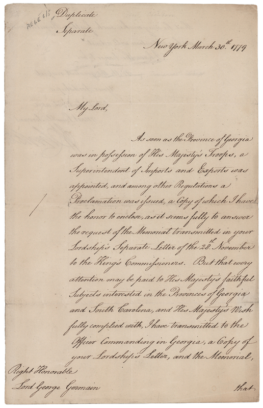 Lot 221 Henry Clinton Revolutionary War-Dated Letter Signed, Reporting on British Progress in the South