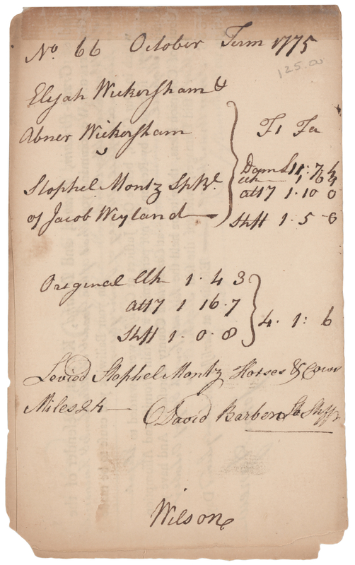 Lot 98 James Wilson Revolutionary War–Dated Document Signed