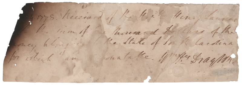 Lot 104 William Henry Drayton Revolutionary War-Dated Autograph Document Signed