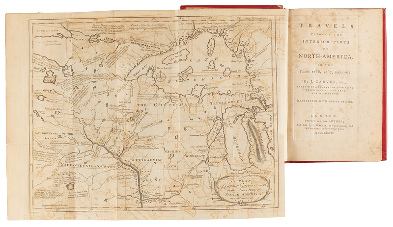Lot 195 Jonathan Carver: Travels Through the Interior Parts of North-America in the Years 1766, 1767, and 1768 (First Edition)
