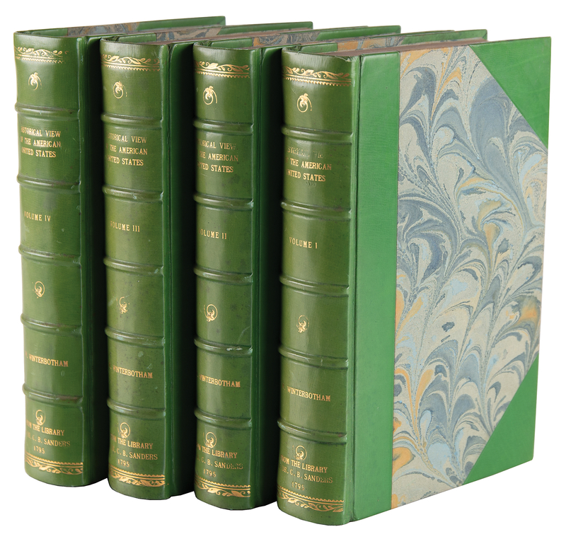 Lot 128 William Winterbotham: An Historical, Geographical, Commercial, and Philosophical View of the United States, and of the European Settlements in American and the West-Indies (First Edition, Four Volumes)