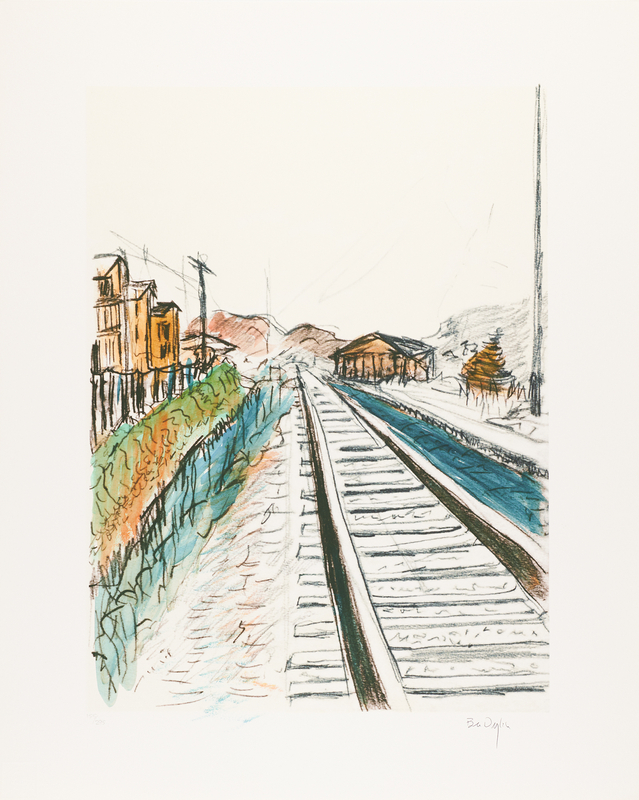 Lot 338 Bob Dylan Signed 'Train Tracks' Giclee Print (Ltd. Ed. #155/295) - Released in the Original 2008 'Drawn Blank' Series
