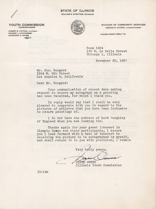 Lot 447 Jesse Owens Typed Letter Signed: 