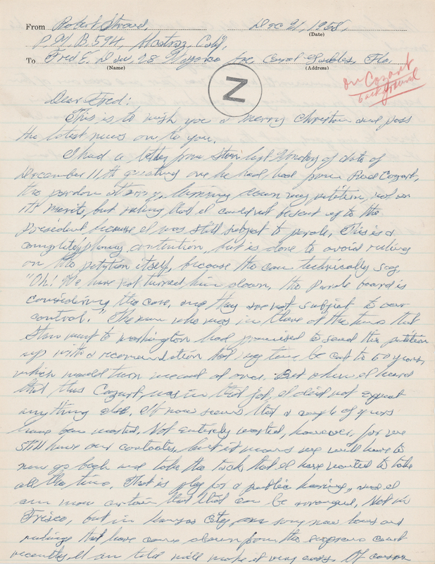 Lot 213 Robert Stroud Autograph Letter Signed and Typed Letter Signed