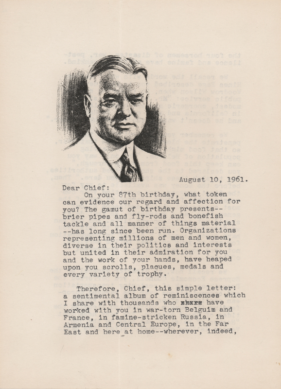 Lot 40 Herbert Hoover: Lewis Strauss Signed Souvenir Typescript