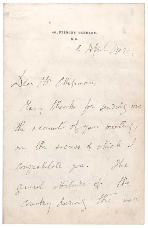 Lot 134 Joseph Chamberlain Autograph Letter Signed on the Boer War
