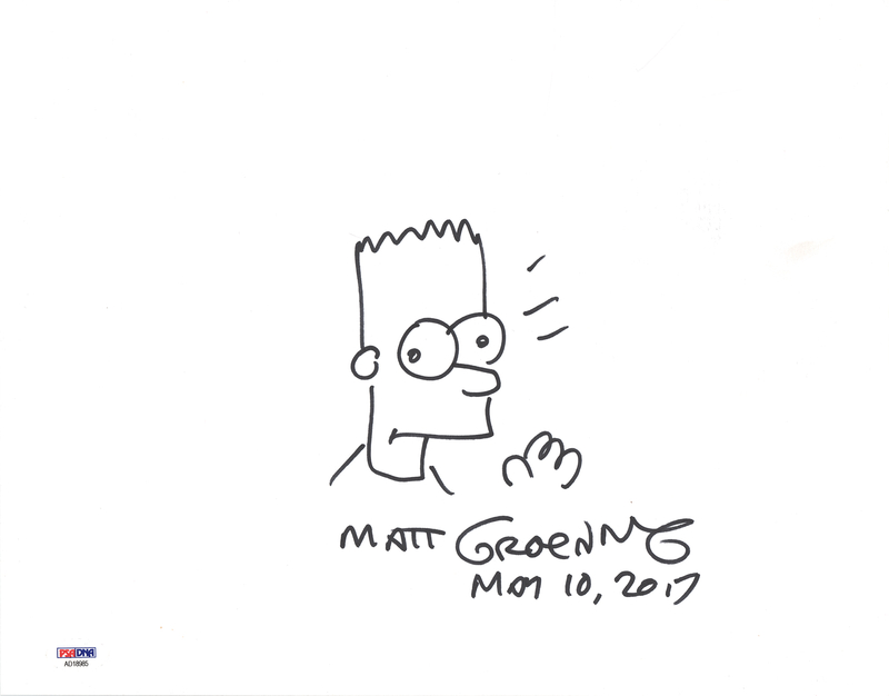 Lot 294 Matt Groening Signed Sketch of Bart Simpson