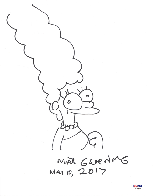 Lot 295 Matt Groening Signed Sketch of Marge Simpson