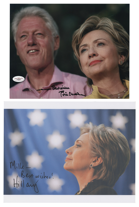 Lot 81 Bill and Hillary Clinton (2) Signed Photographs