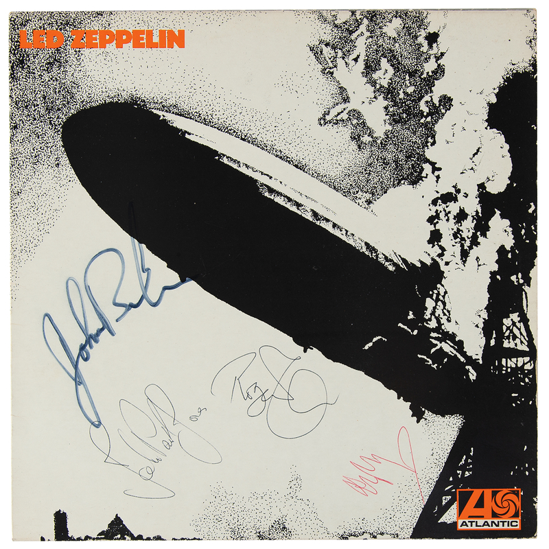 Lot 351 Led Zeppelin Signed Self-Titled Debut Album - Personally Procured by John Bonham for a Fellow Snooker Player