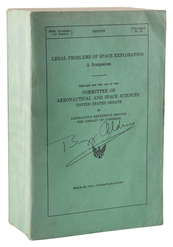 Lot 269 Buzz Aldrin Signed Book - Legal Problems of Space Exploration