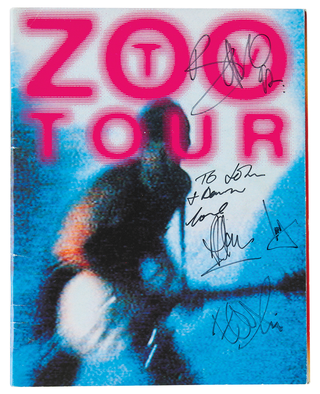 Lot 381 U2 Signed 1992 Tour Program - Zoo TV Tour