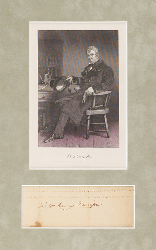 Lot 20 William Henry Harrison Signature