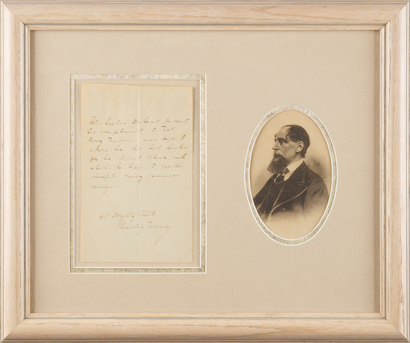Lot 298 Charles Dickens Autograph Letter Signed, Sending Thanks for an 