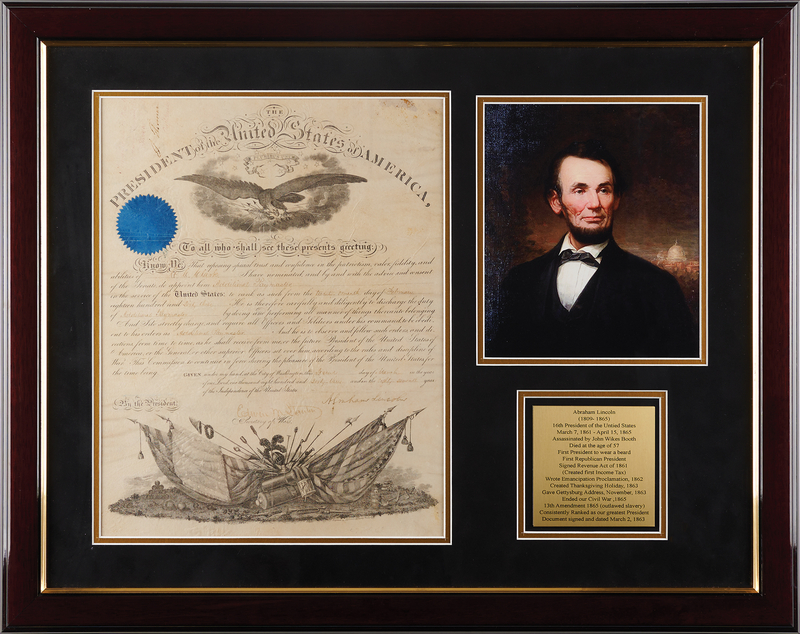 Lot 25 Abraham Lincoln War-Dated Document Signed as President - One Day Before Approving the Controversial Enrollment Act of 1863