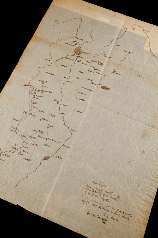 Lot 305 T. E. Lawrence Hand-Drawn Map of the Crusader Castles of Upper Syria