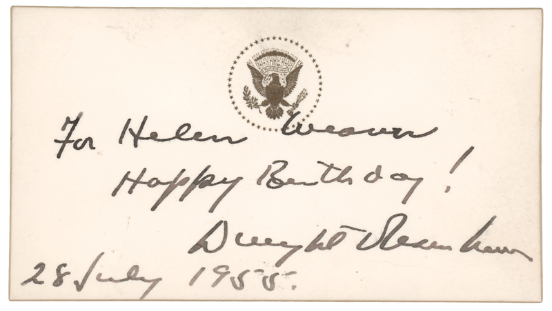 Lot 50 Dwight D. Eisenhower Autograph Note Signed as President