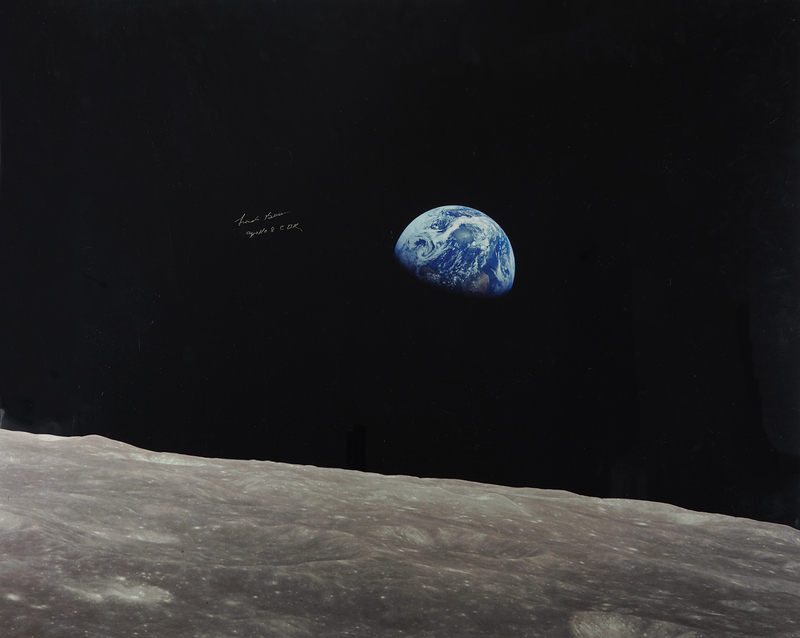 Lot 266 Frank Borman Signed Photographic 'Earthrise' Print - 40˝ x 32˝