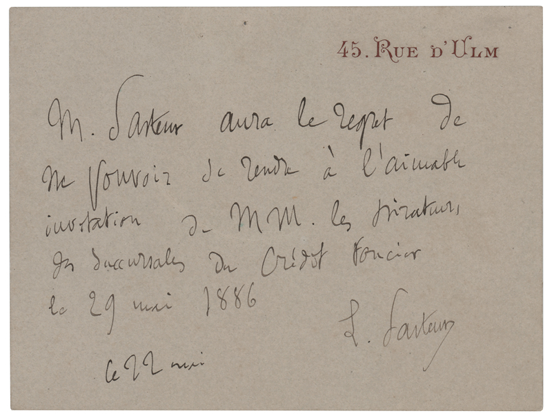 Lot 185 Louis Pasteur Autograph Letter Signed