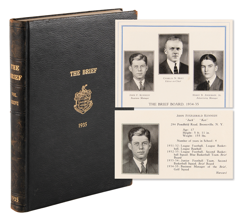 Lot 56 John F. Kennedy 1935 Choate 'The Brief' Yearbook