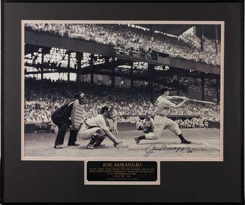 Lot 438 Joe DiMaggio Oversized Signed Photograph (Ltd. Ed. #5/42)