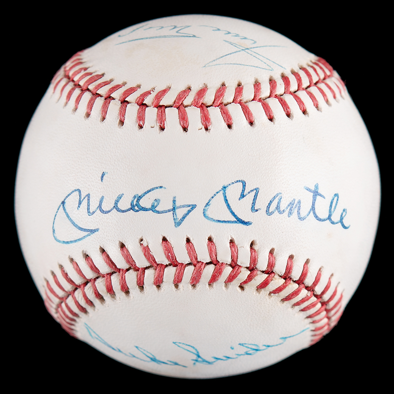 Lot 443 Mantle, Mays, and Snider Signed Baseball